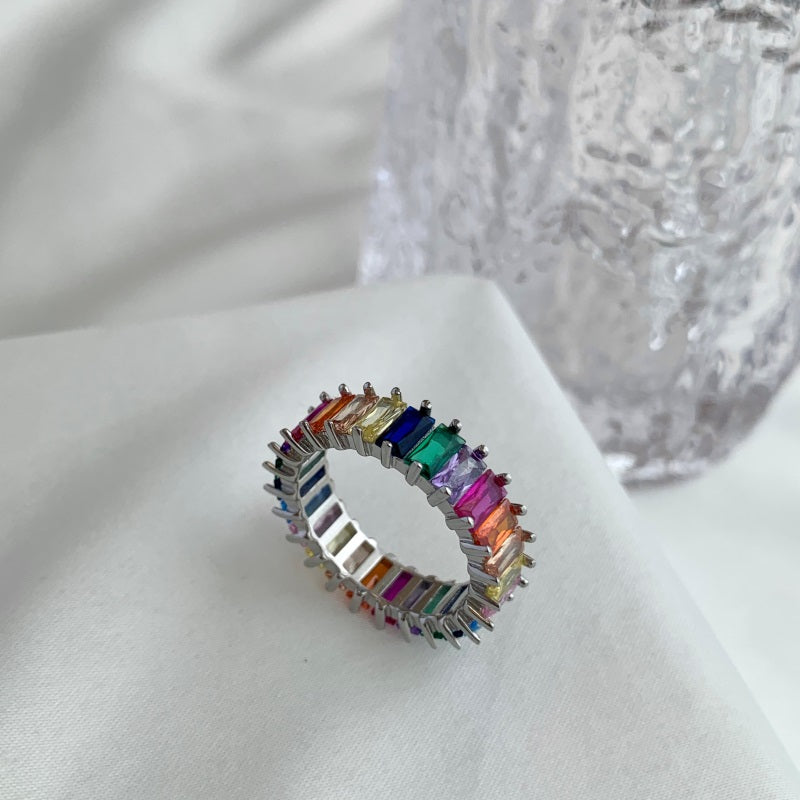 CZ Multi Colour Eternity Ring