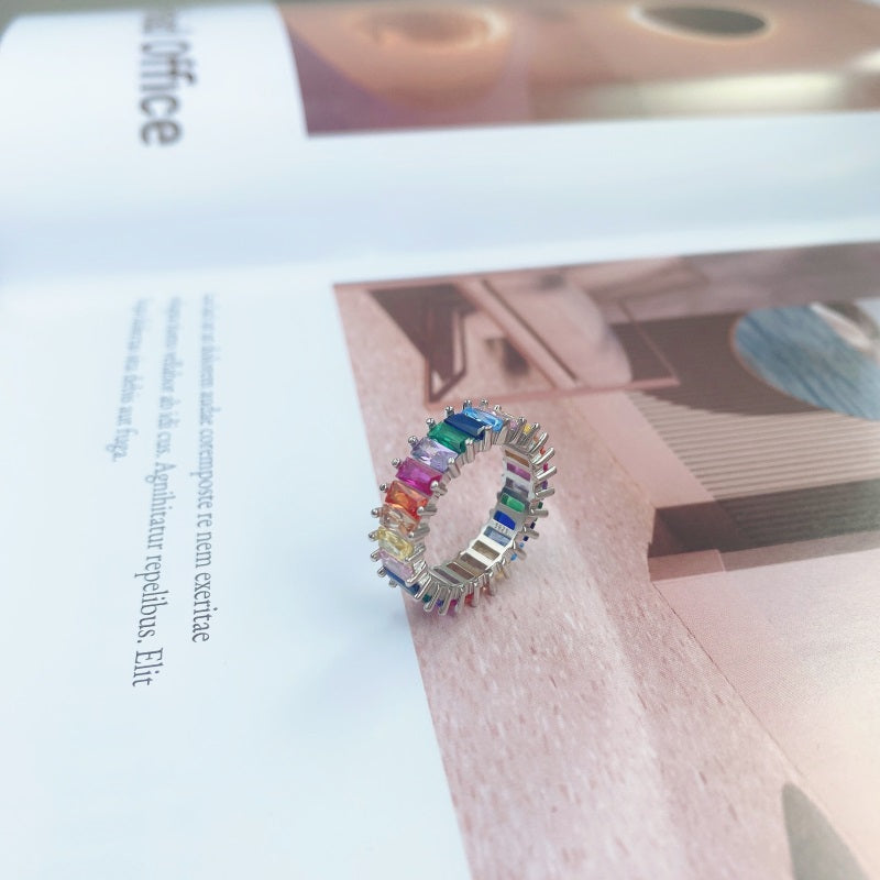 CZ Multi Colour Eternity Ring