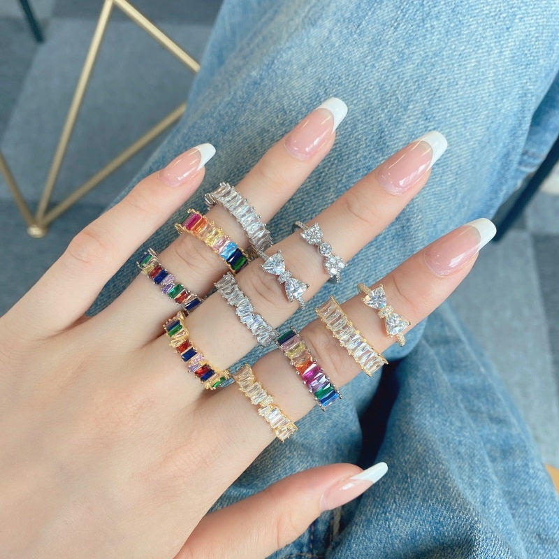 CZ Multi Colour Eternity Ring