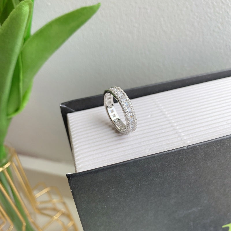 Square CZ Eternity Ring
