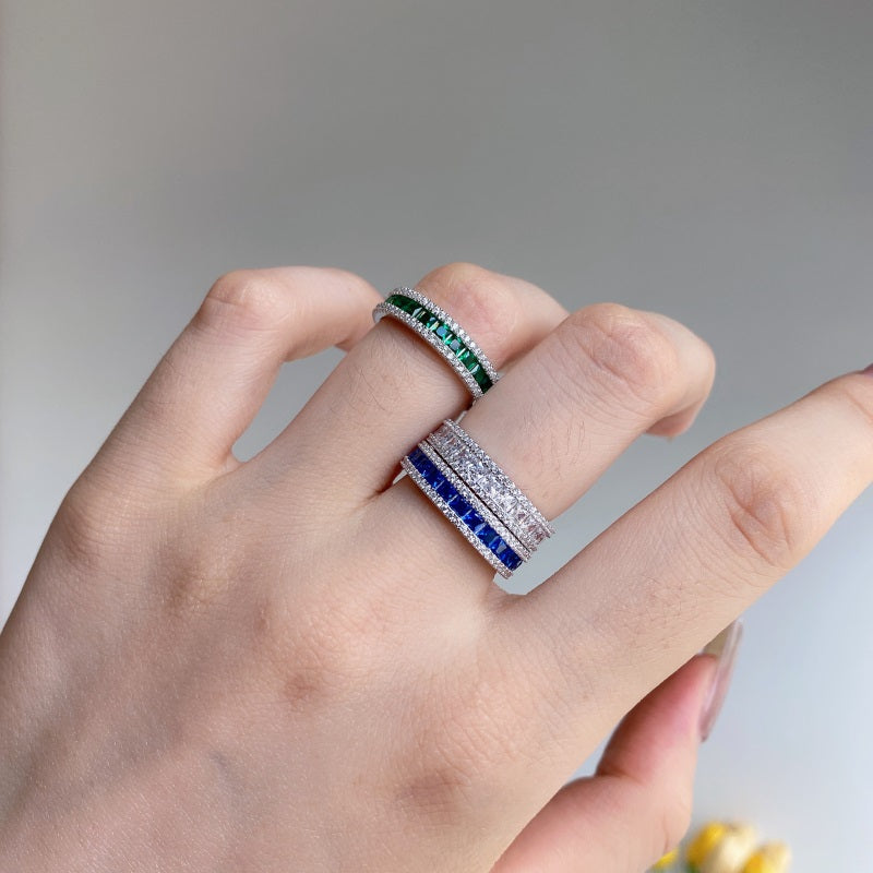 Square CZ Eternity Ring