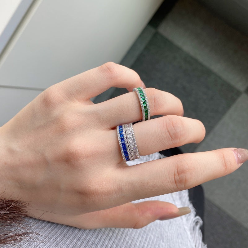 Square CZ Eternity Ring
