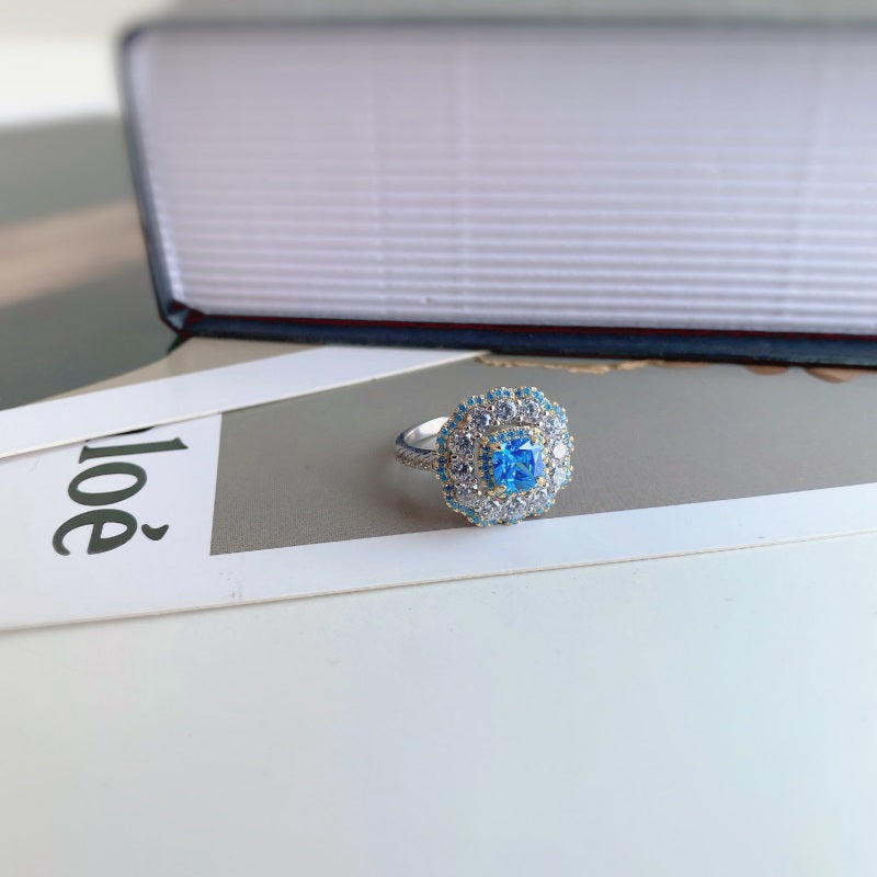 Blue CZ Vintage Ring