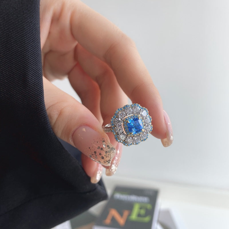 Blue CZ Vintage Ring
