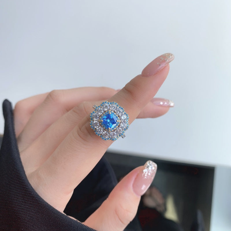 Blue CZ Vintage Ring