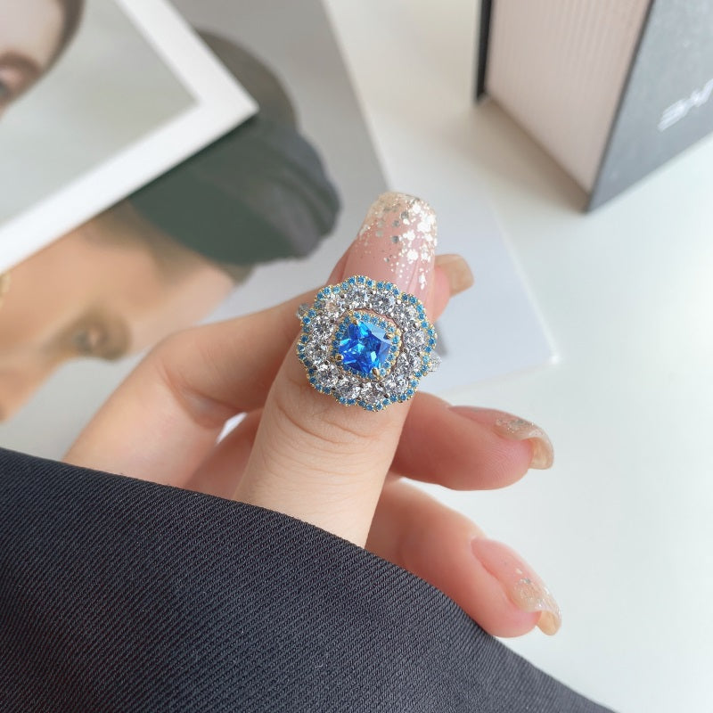 Blue CZ Vintage Ring