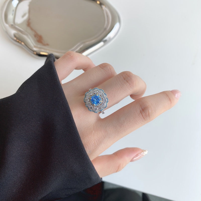 Blue CZ Vintage Ring