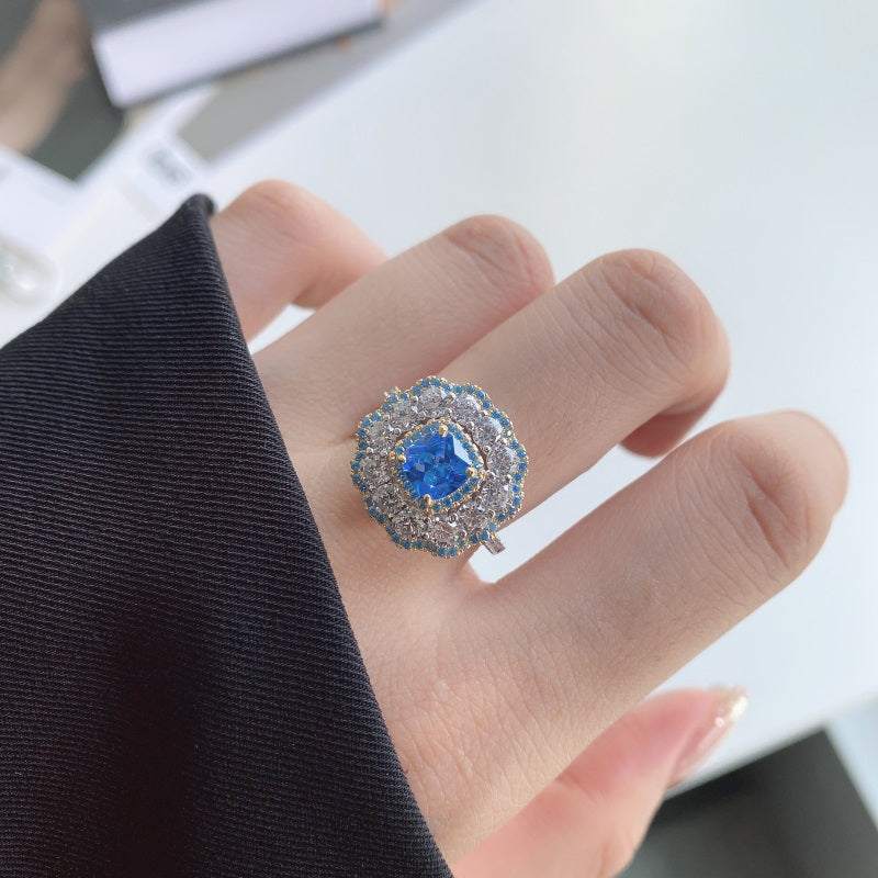 Blue CZ Vintage Ring