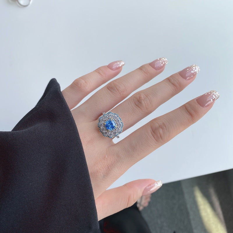 Blue CZ Vintage Ring
