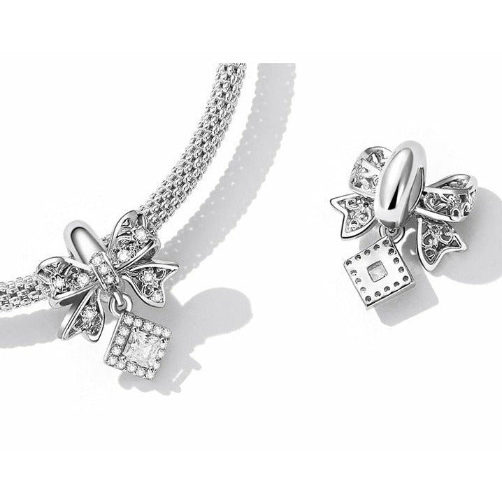 Dainty Lace Bow Charm