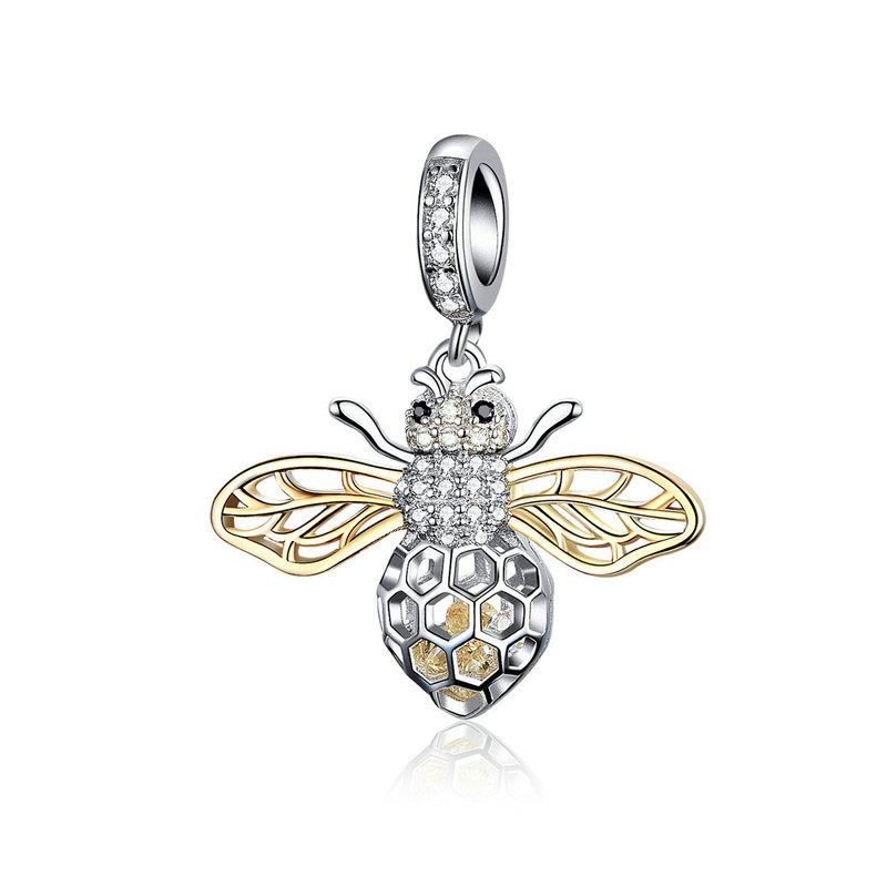 GOLD PLATED CZ Bee Dangle Charm