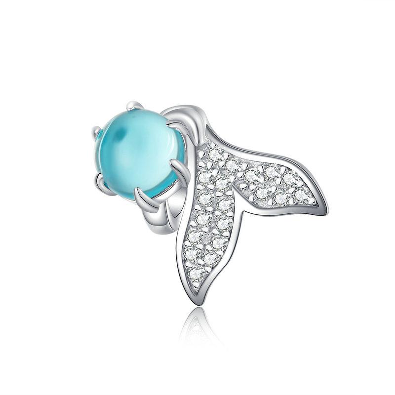 CZ Mermaid Tail Bead Charm