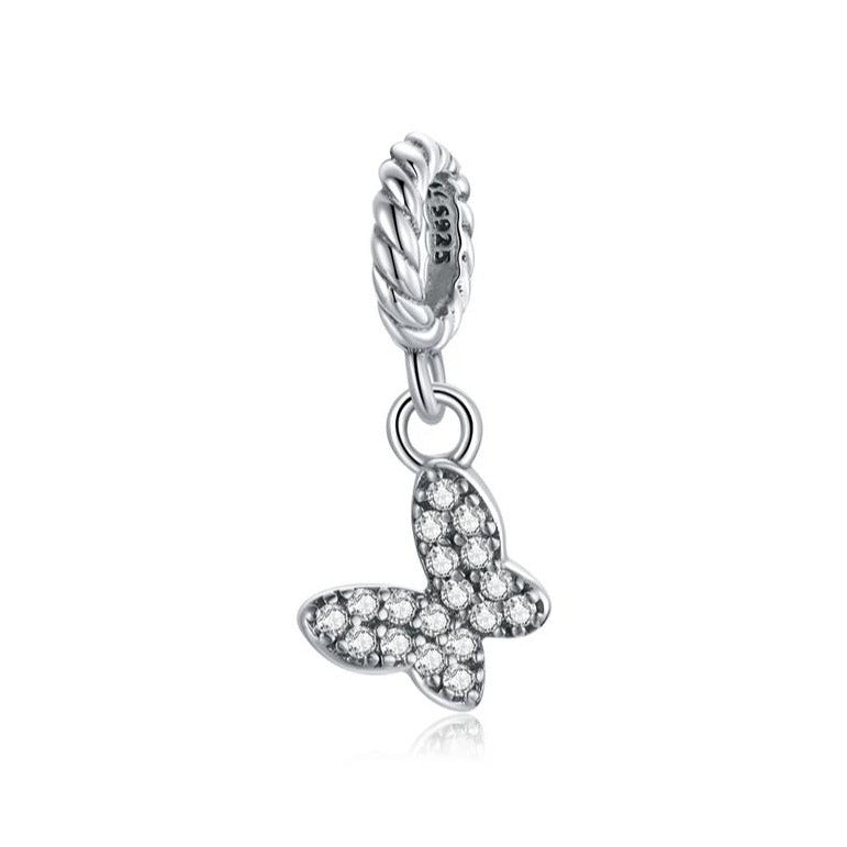 Tiny CZ Butterfly Dangle Charm