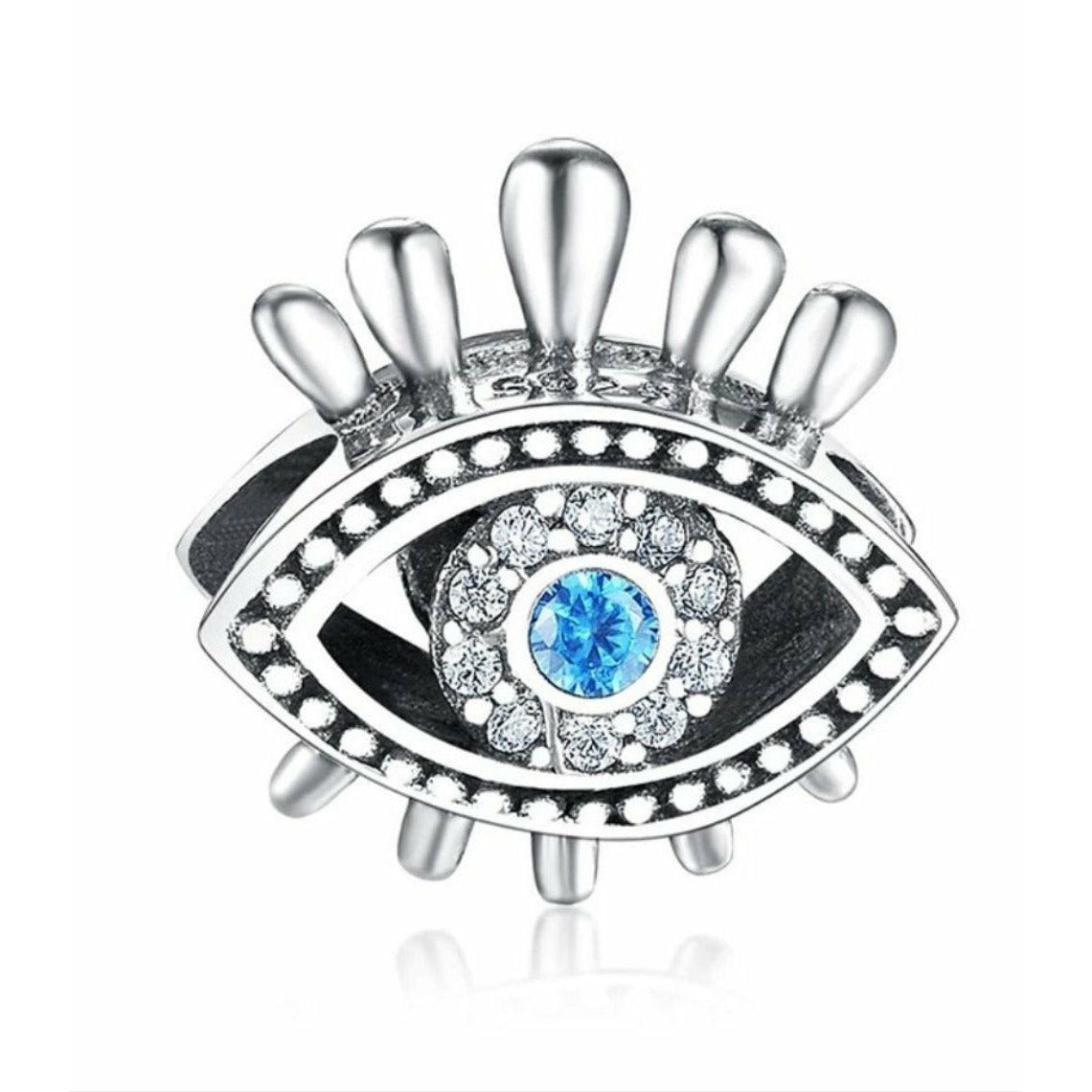 Blue CZ Lucky Eye Bead Charm