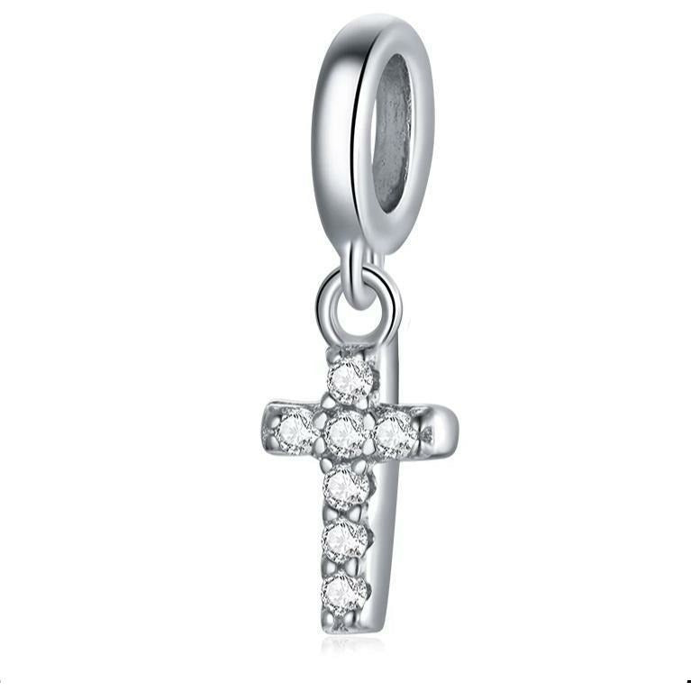 Tiny CZ Cross Dangle Charm