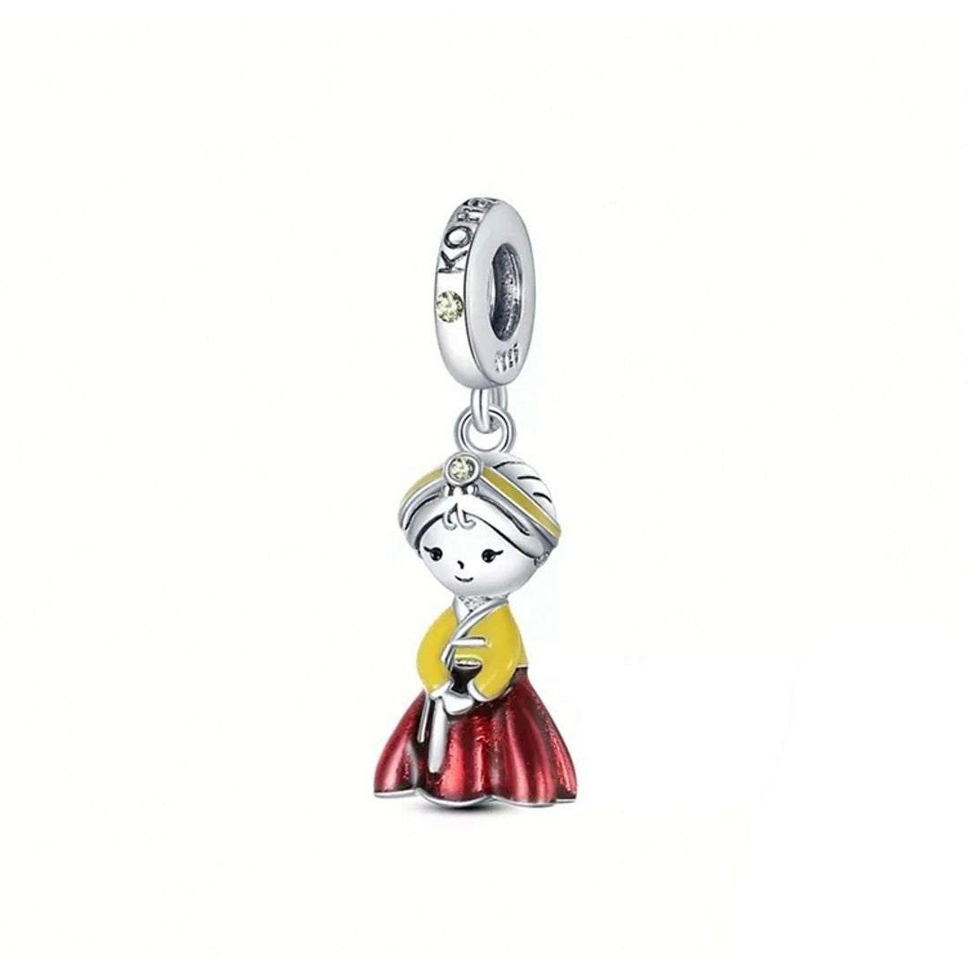 Enamel Korean Hanbok Girl Dangle Charm