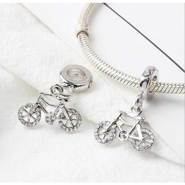 Adorable CZ Bike/Bicycle Dangle Charm