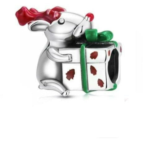 Christmas Gifting Reindeer Bead Charm