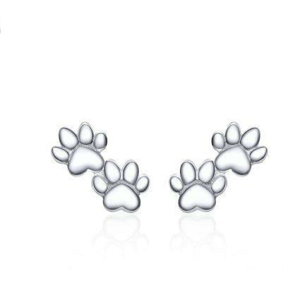 Double Paw Print Stud Earrings