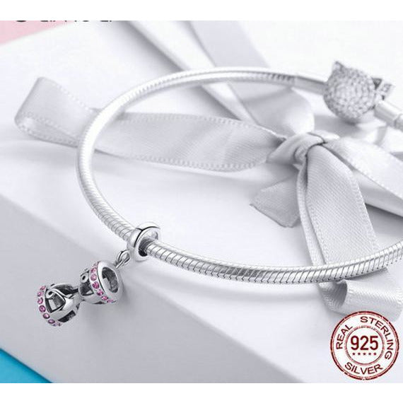 Stylish Pink Hourglass Charm