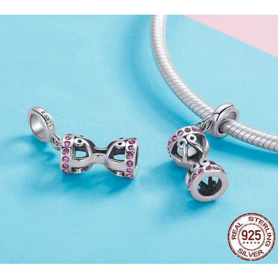 Stylish Pink Hourglass Charm