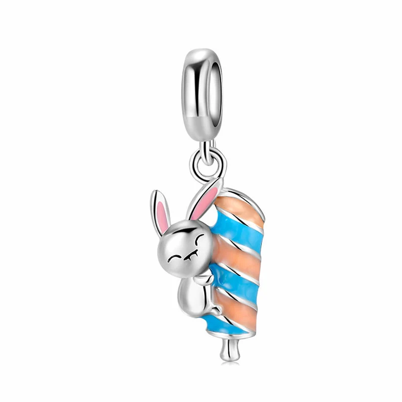 Ice Cream Loving Bunny Dangle Charm