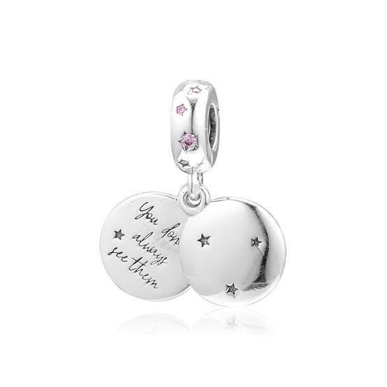 Pink CZ Forever Sisters Dangle Charm