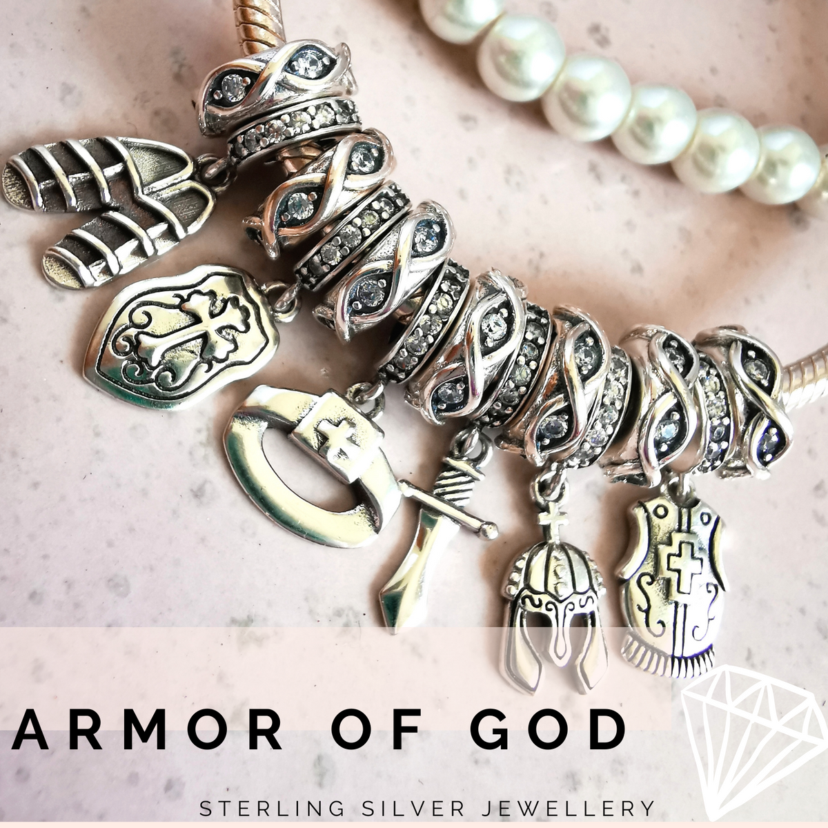 Armor of god discount bracelet sterling silver