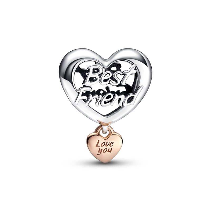 Best Friend Heart Bead Charm