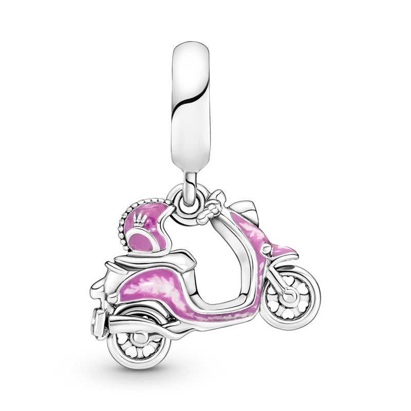 Pink Enamel Scooter Dangle Charm