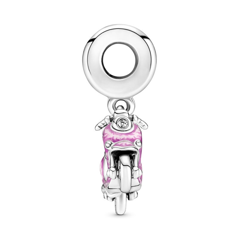 Pink Enamel Scooter Dangle Charm