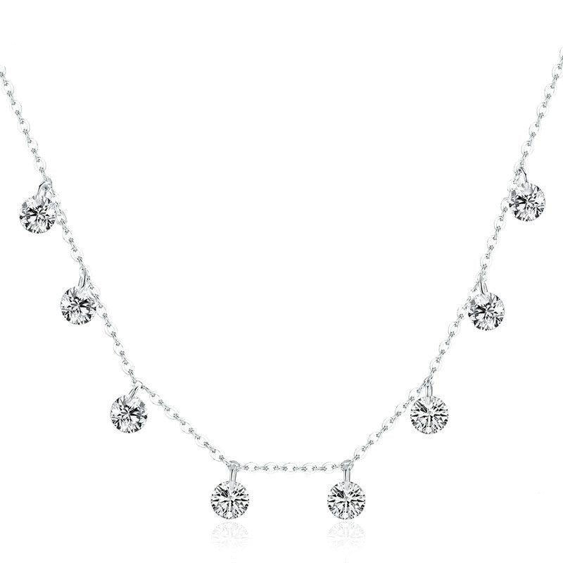 Dazzling Cubic Zircon Round Circle CZ Pendant Necklaces