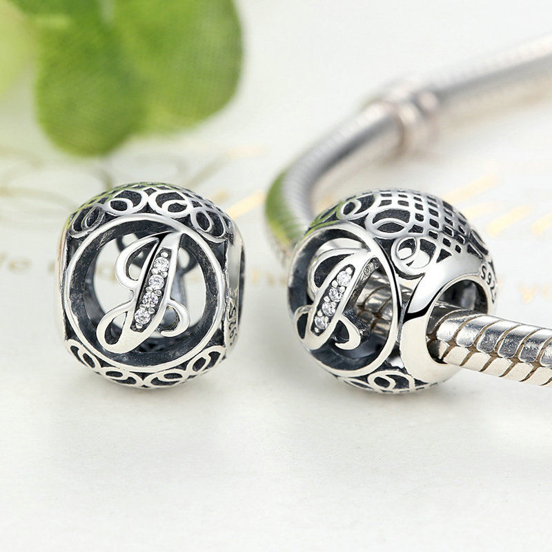 Alphabet Letter A-Z Bling Bead Charm