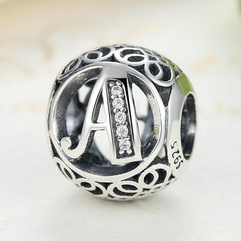 Alphabet Letter A-Z Bling Bead Charm