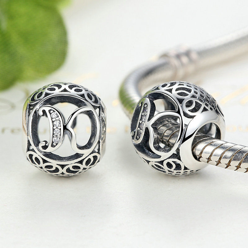 Alphabet Letter A-Z Bling Bead Charm