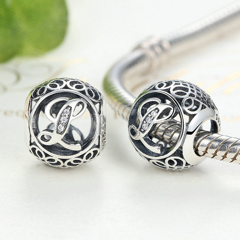 Alphabet Letter A-Z Bling Bead Charm