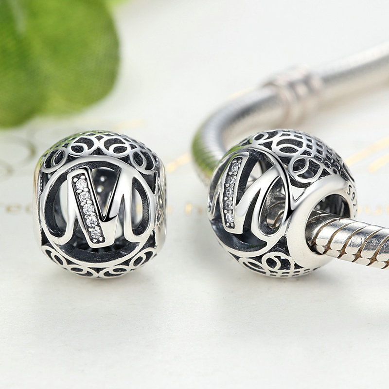 Alphabet Letter A-Z Bling Bead Charm