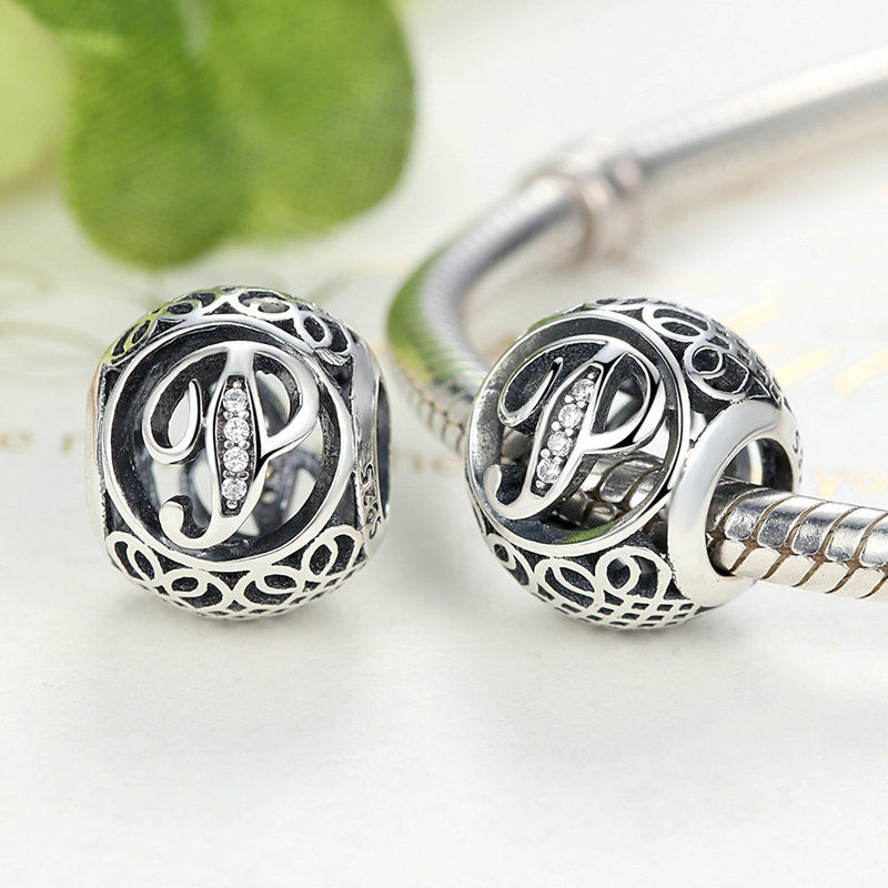 Alphabet Letter A-Z Bling Bead Charm