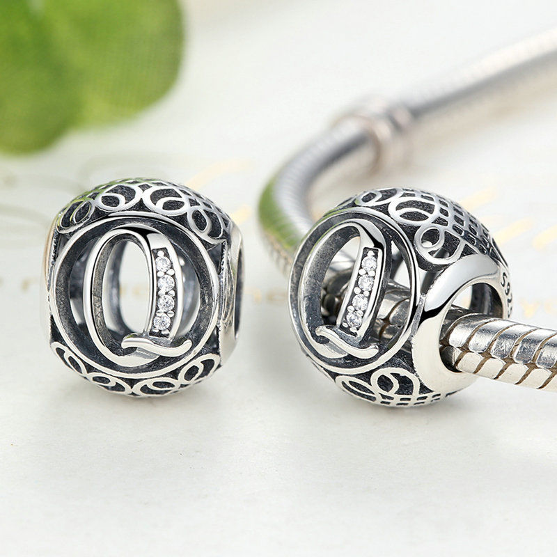Alphabet Letter A-Z Bling Bead Charm