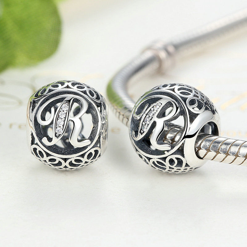 Alphabet Letter A-Z Bling Bead Charm