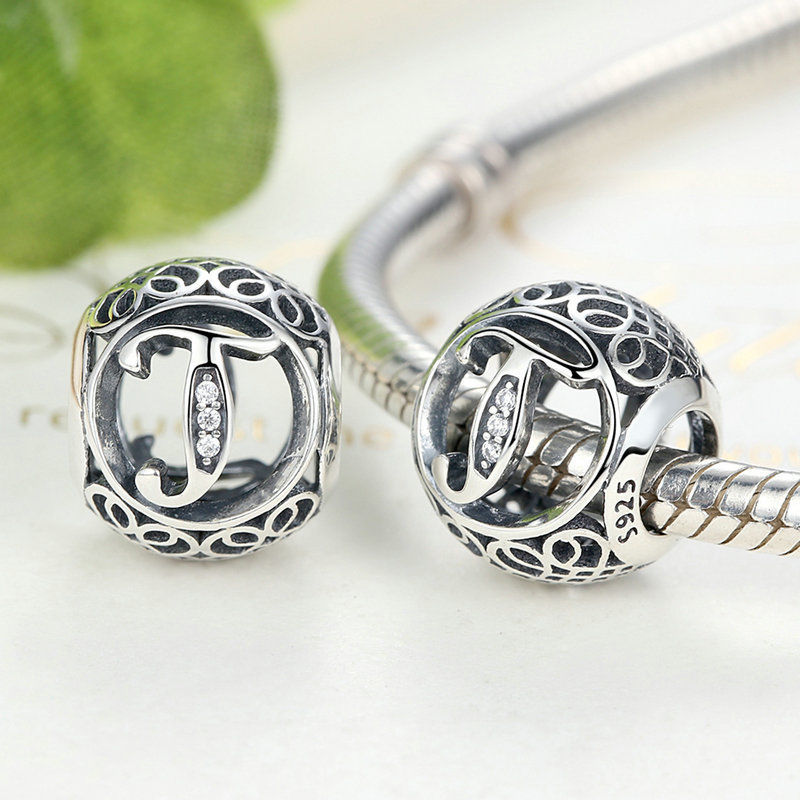 Alphabet Letter A-Z Bling Bead Charm