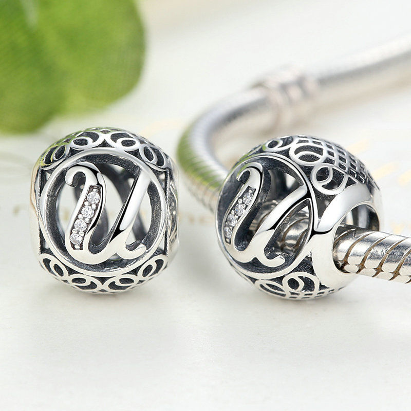 Alphabet Letter A-Z Bling Bead Charm