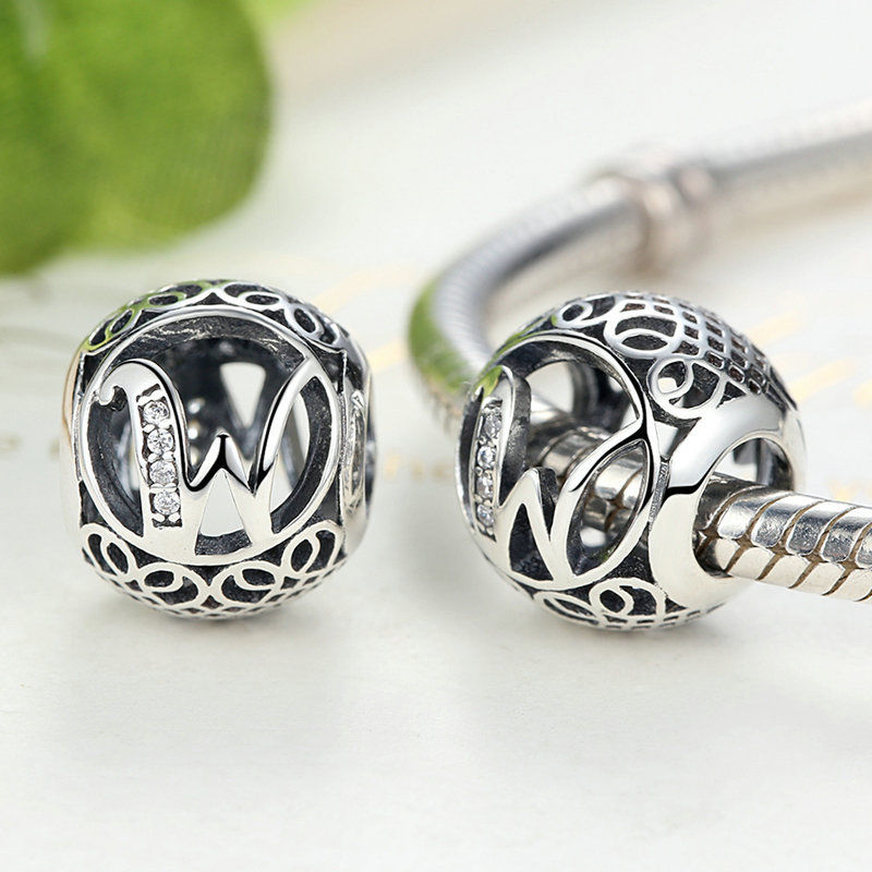 Alphabet Letter A-Z Bling Bead Charm
