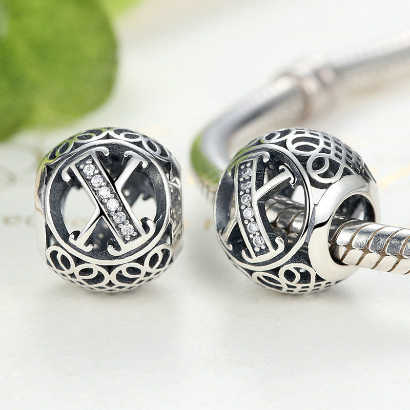 Alphabet Letter A-Z Bling Bead Charm