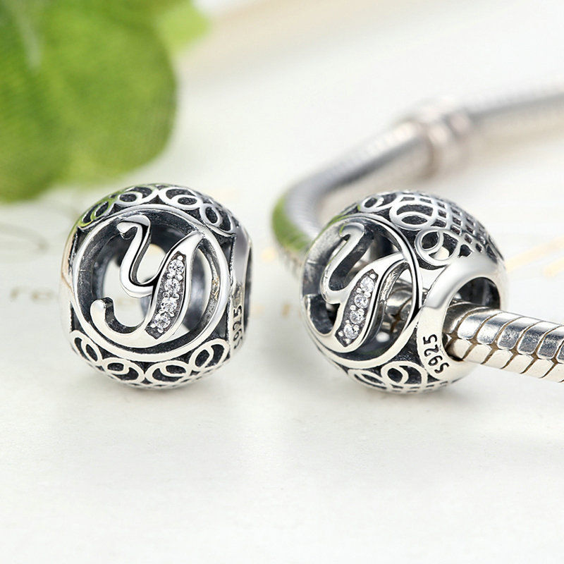 Alphabet Letter A-Z Bling Bead Charm