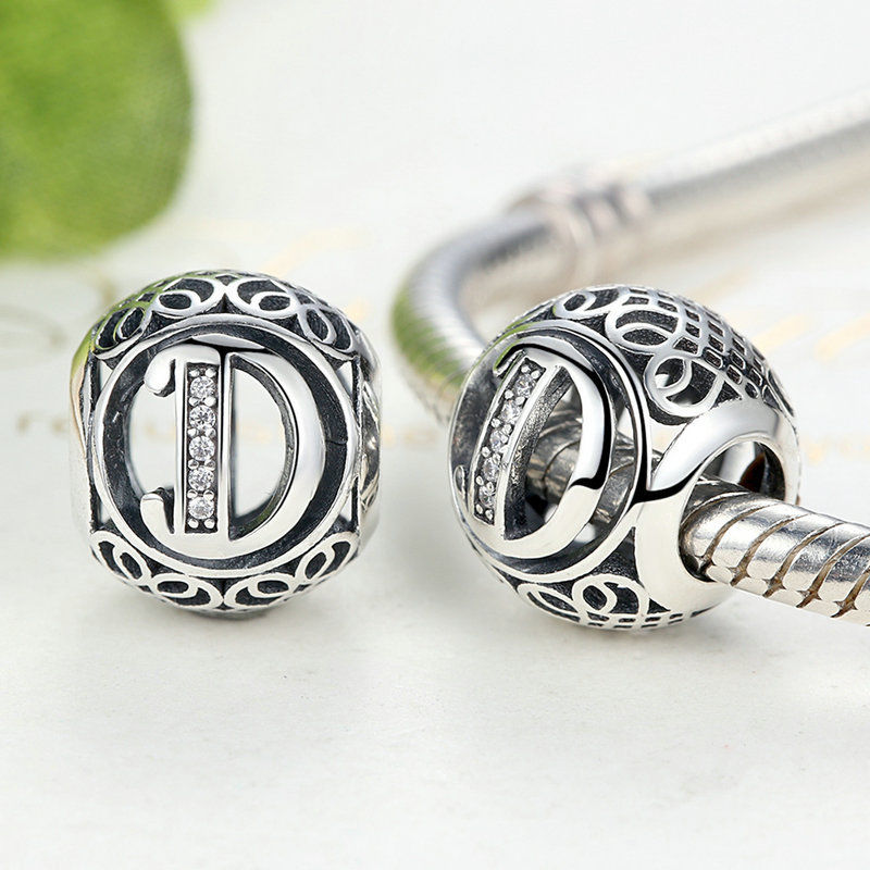 Alphabet Letter A-Z Bling Bead Charm