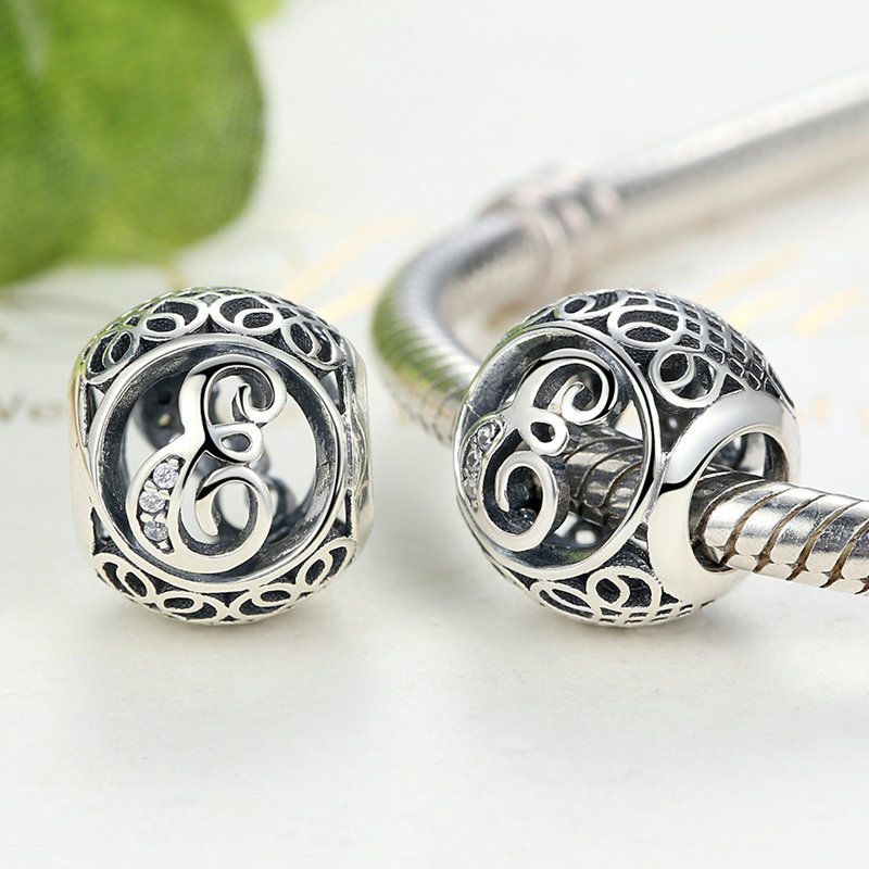 Alphabet Letter A-Z Bling Bead Charm