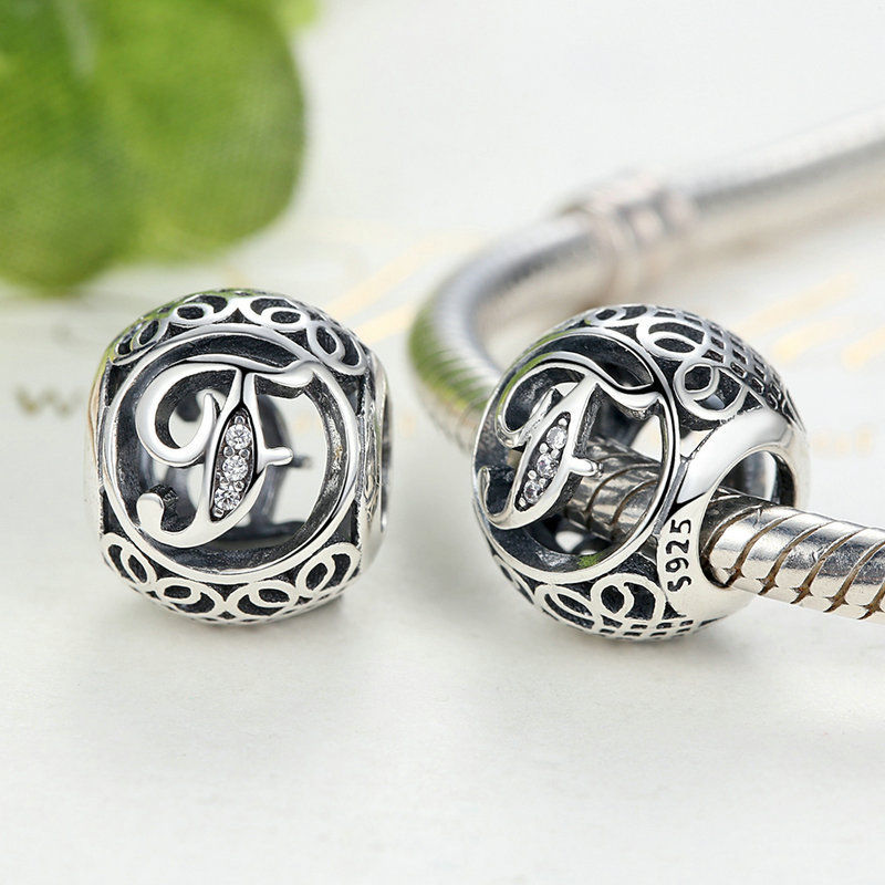 Alphabet Letter A-Z Bling Bead Charm