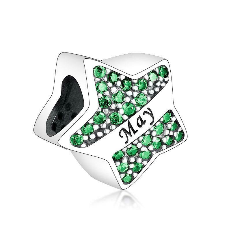 Star Shaped Birthstone Bead Charm
