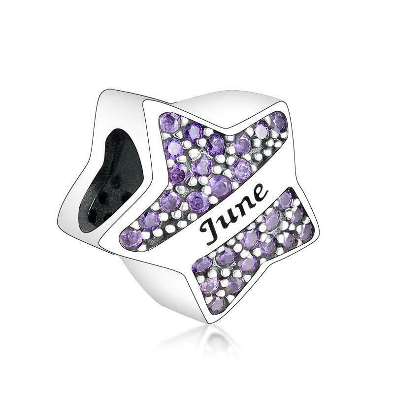 Star Shaped Birthstone Bead Charm